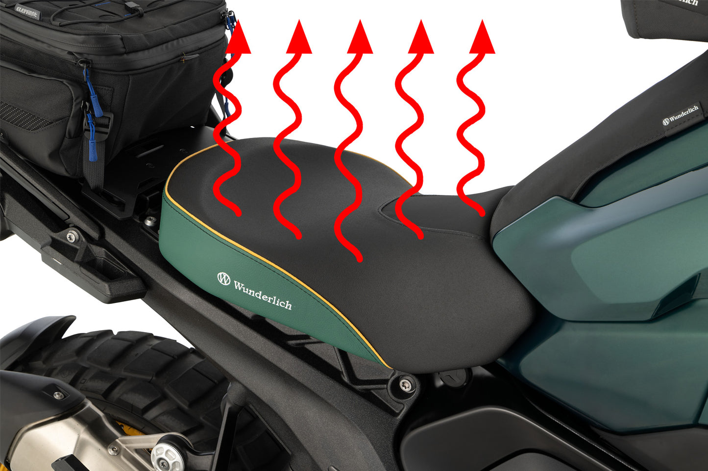 Wunderlich AKTIVKOMFORT rider seat - with seat heating Smart Plug & Play R 1300 GS - standard - green gold