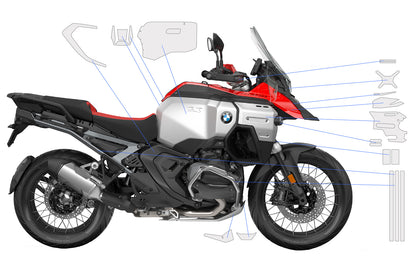 Complete paint protection set PremiumShield R 1300 GS Adventure Racing Red + Option 719 - clear