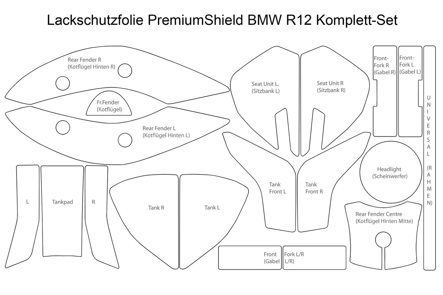 Complete paint protection set PremiumShield - clear