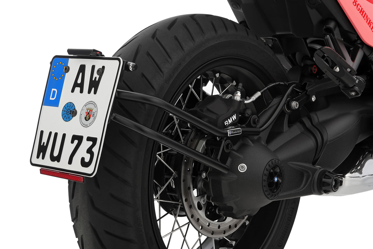 Wunderlich Swing arm number plate holder centered - black